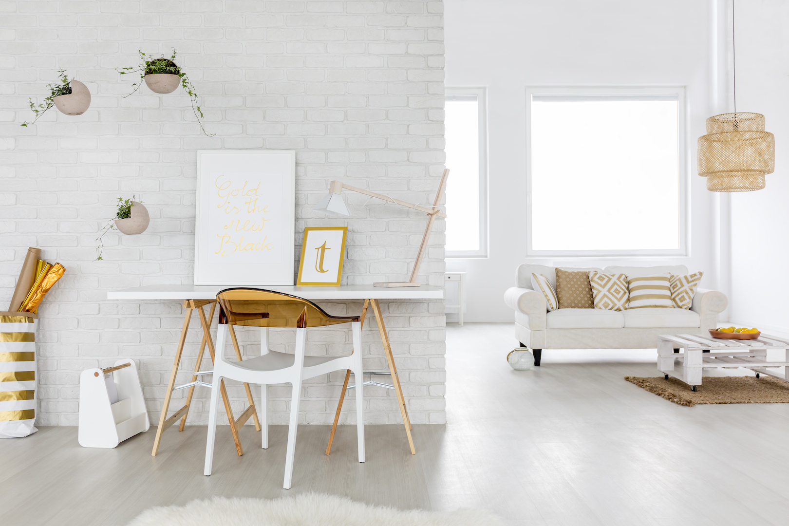 Spacious living room interior